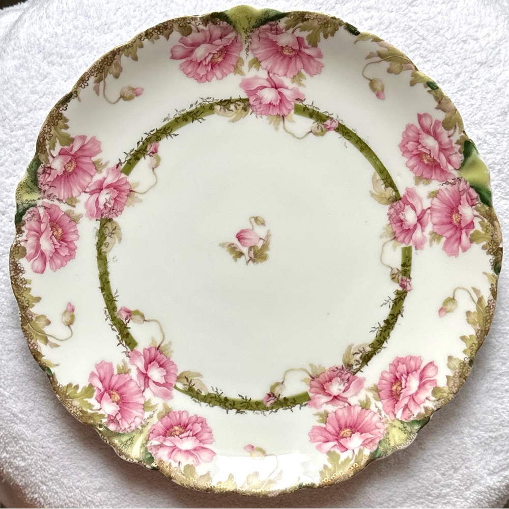 Jaeger & Co J & C Malmaison Germany LIKE NEW Scalloped Edge Floral Plate